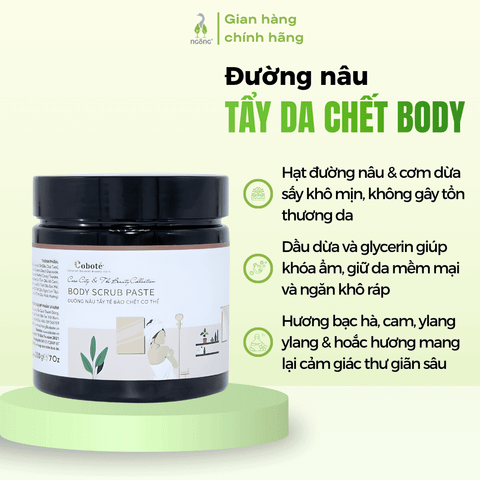 Đường nâu tẩy tế bào chết cơ thể Coboté 60g, 250g