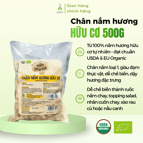 Chân nấm hương Phú Gia hữu cơ 500g