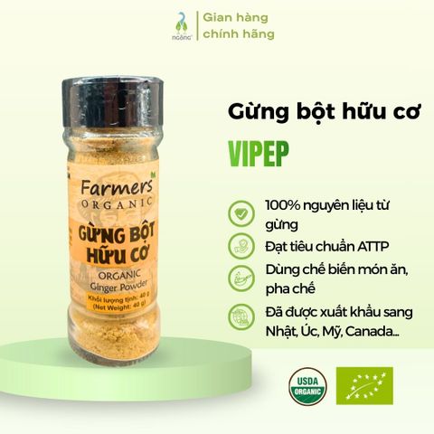 Gừng bột Vipep Farmer hũ thủy tinh 40g