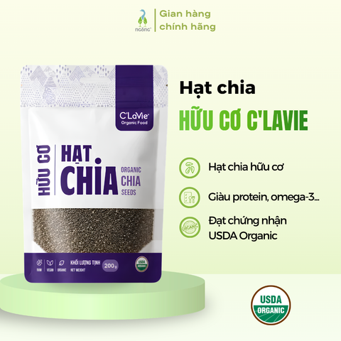 Hạt chia đen hữu cơ C'LaVie túi 200g