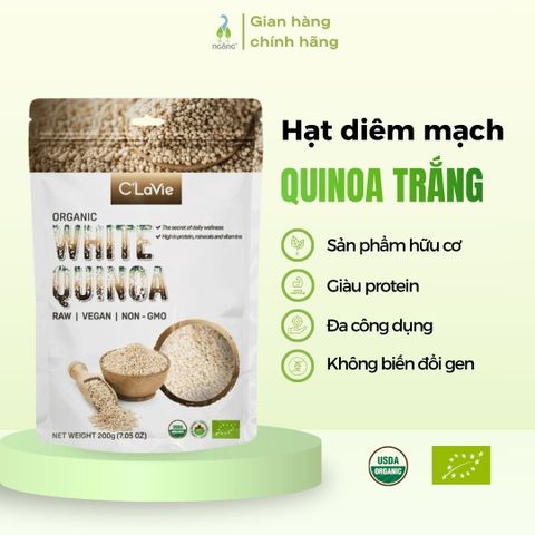 Hạt diêm mạch hữu cơ C’LaVie quinoa trắng 200g