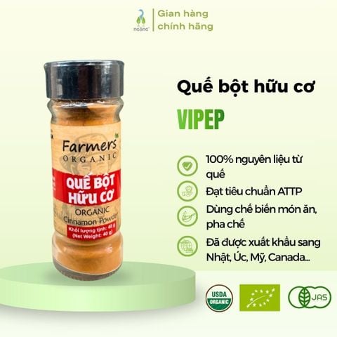 Bột quế VIPEP Farmer hũ thủy tinh 40g