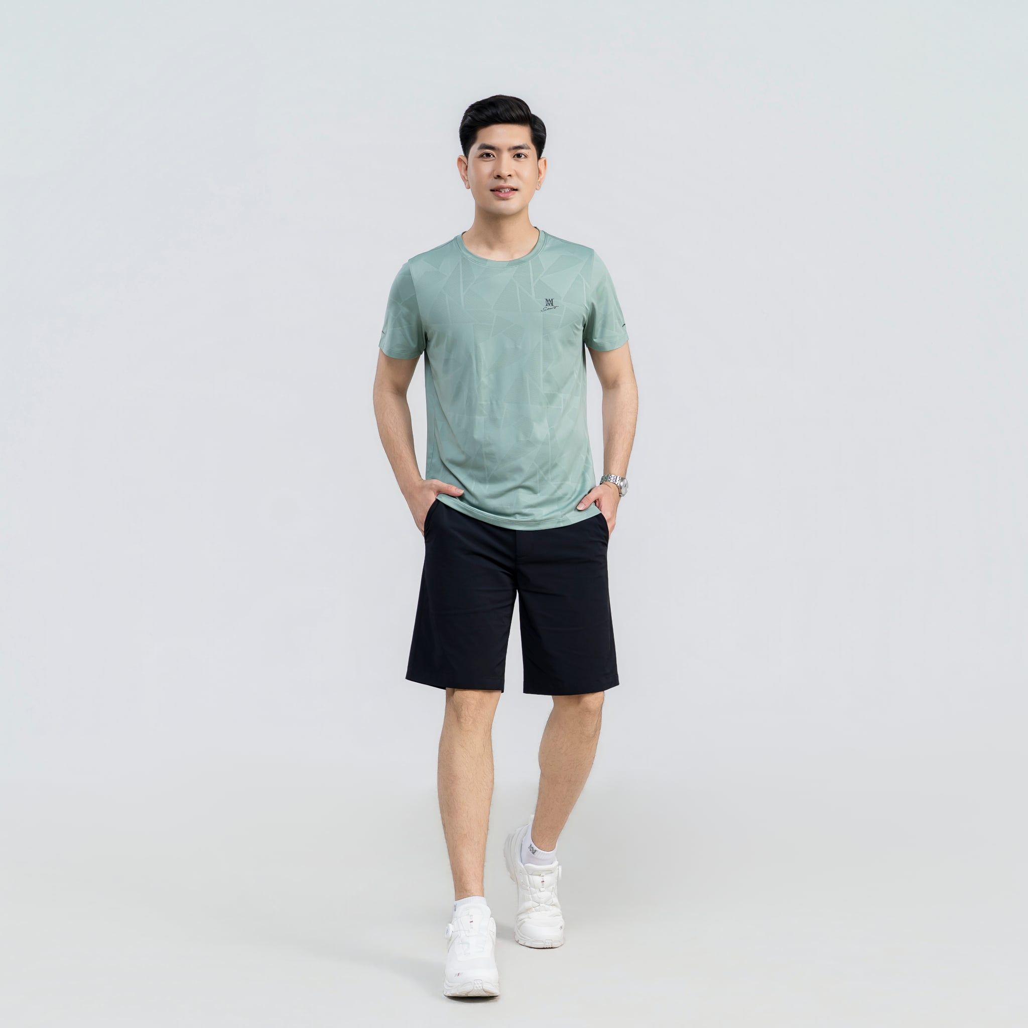  Áo tshirt nam AM xanh rêu MT2650-37 