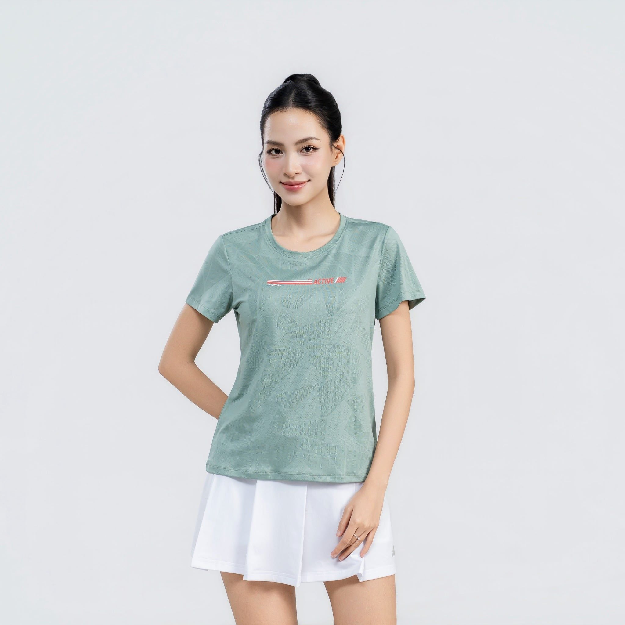  Áo tshirt nữ AM xanh rêu WT2689-37 