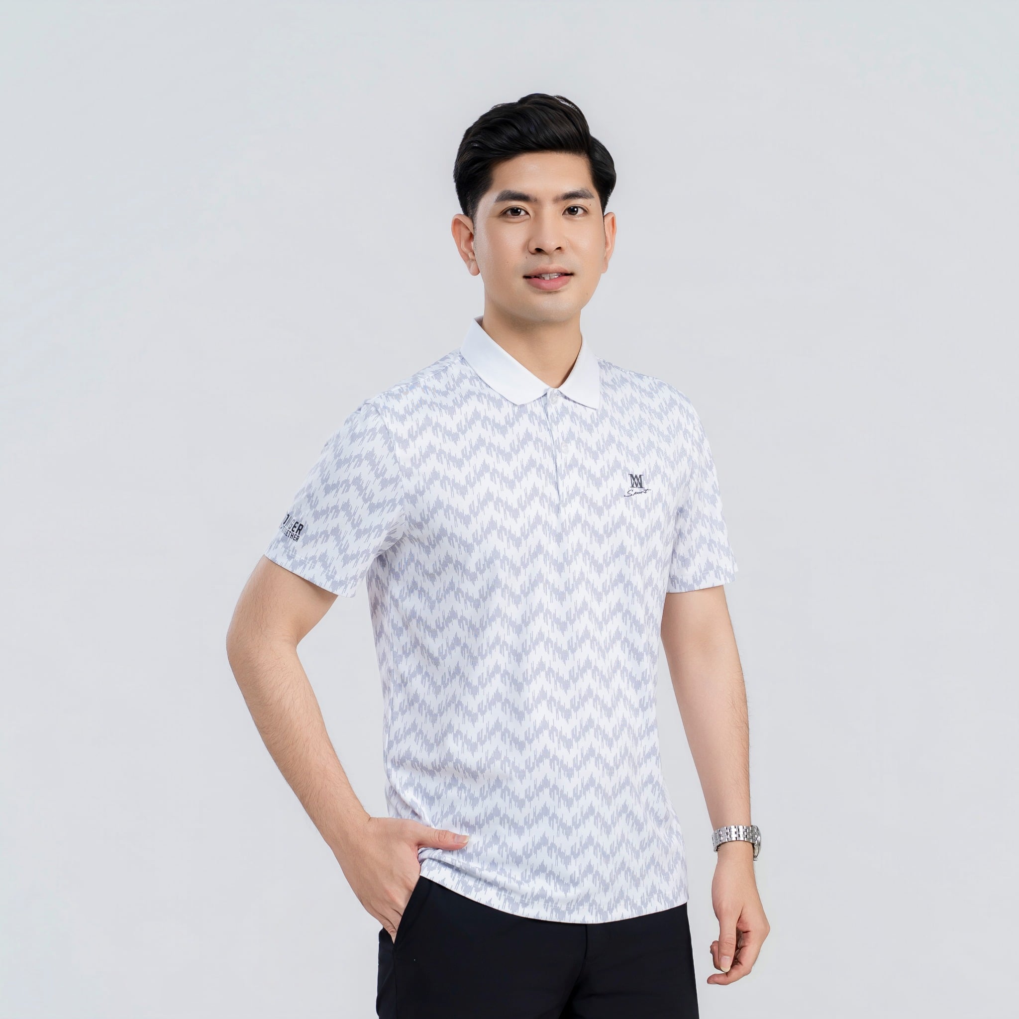 Áo polo nam AM trắng  MP2633-11