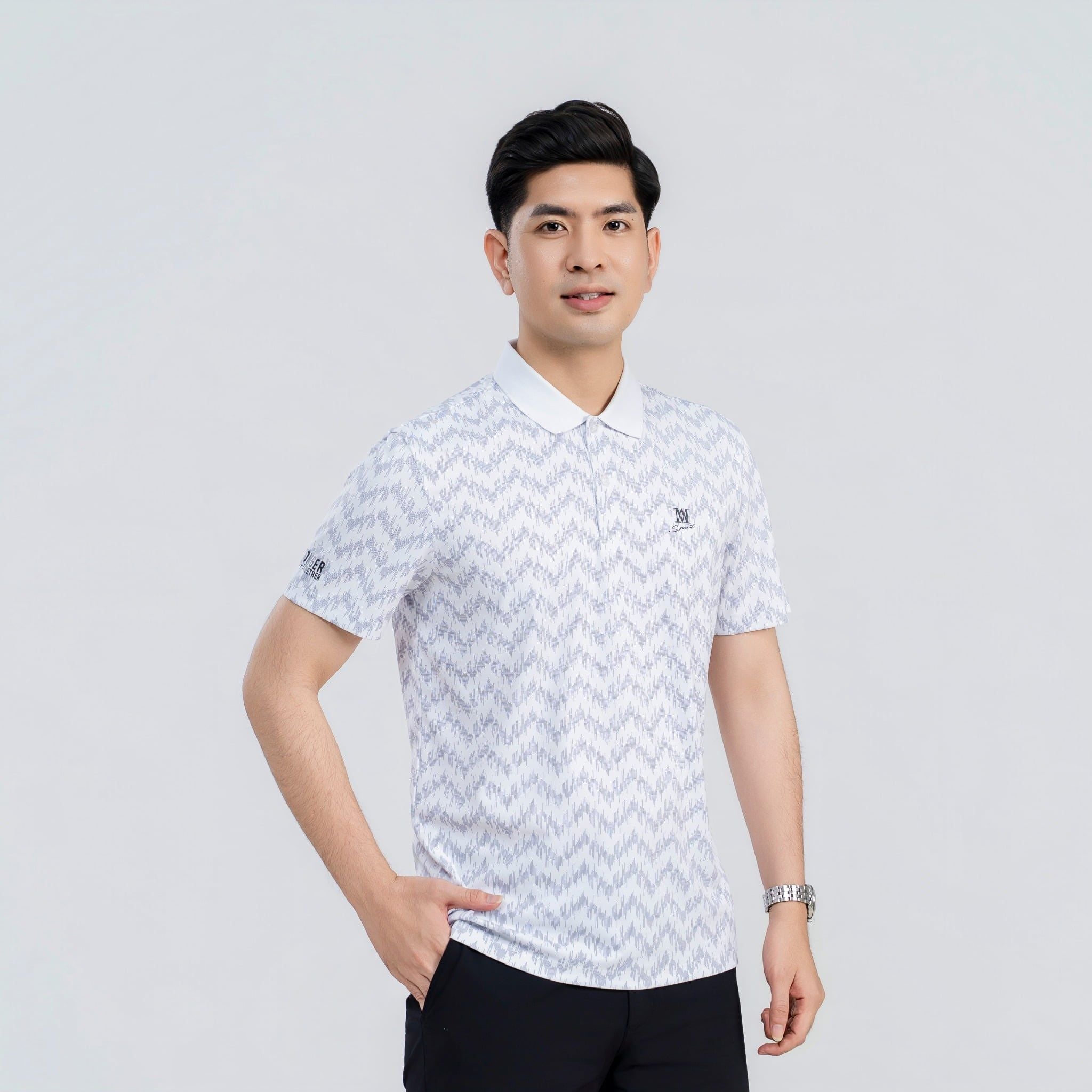 Áo polo nam AM trắng  MP2633-11 