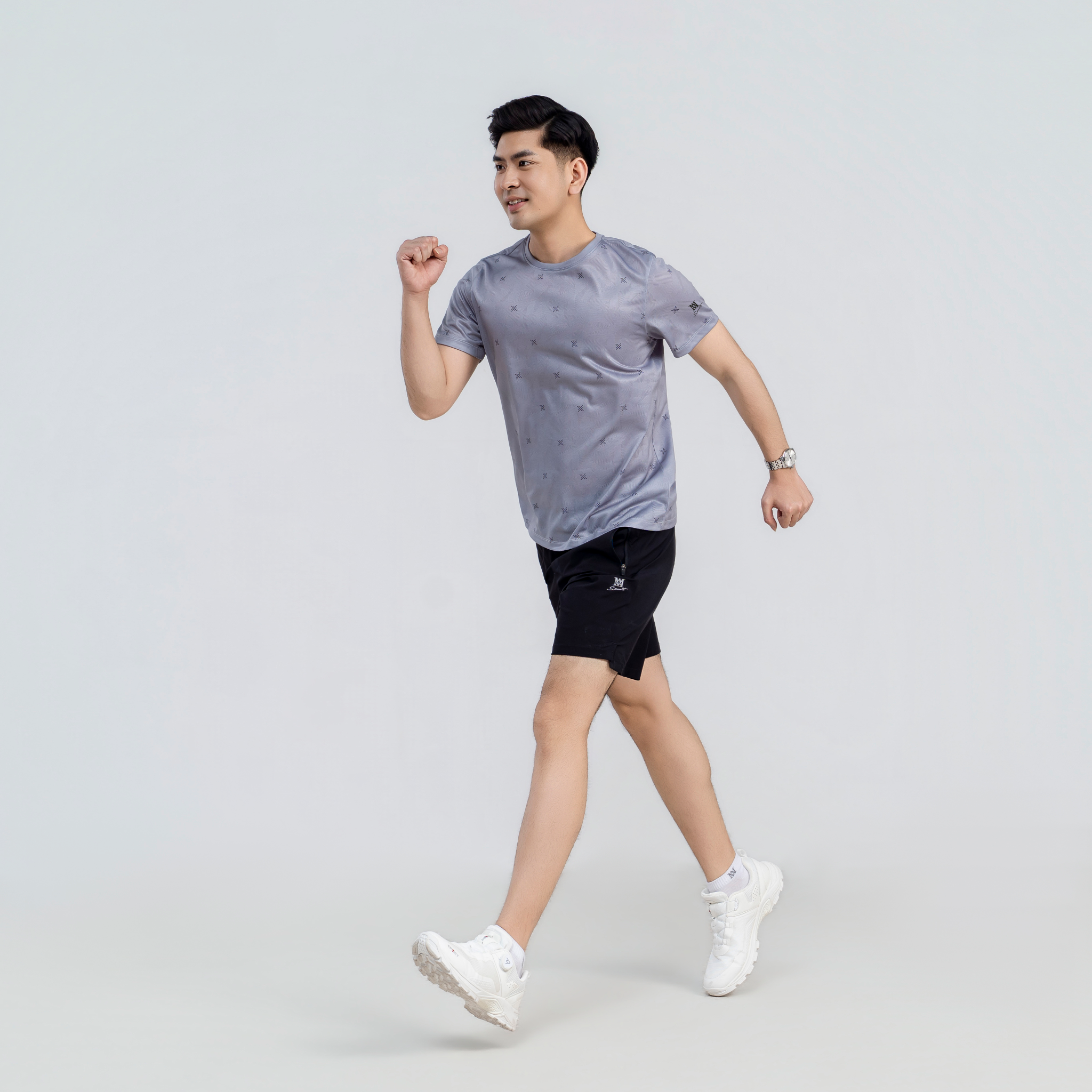  Áo tshirt nam AM  ghi MT2688-22 