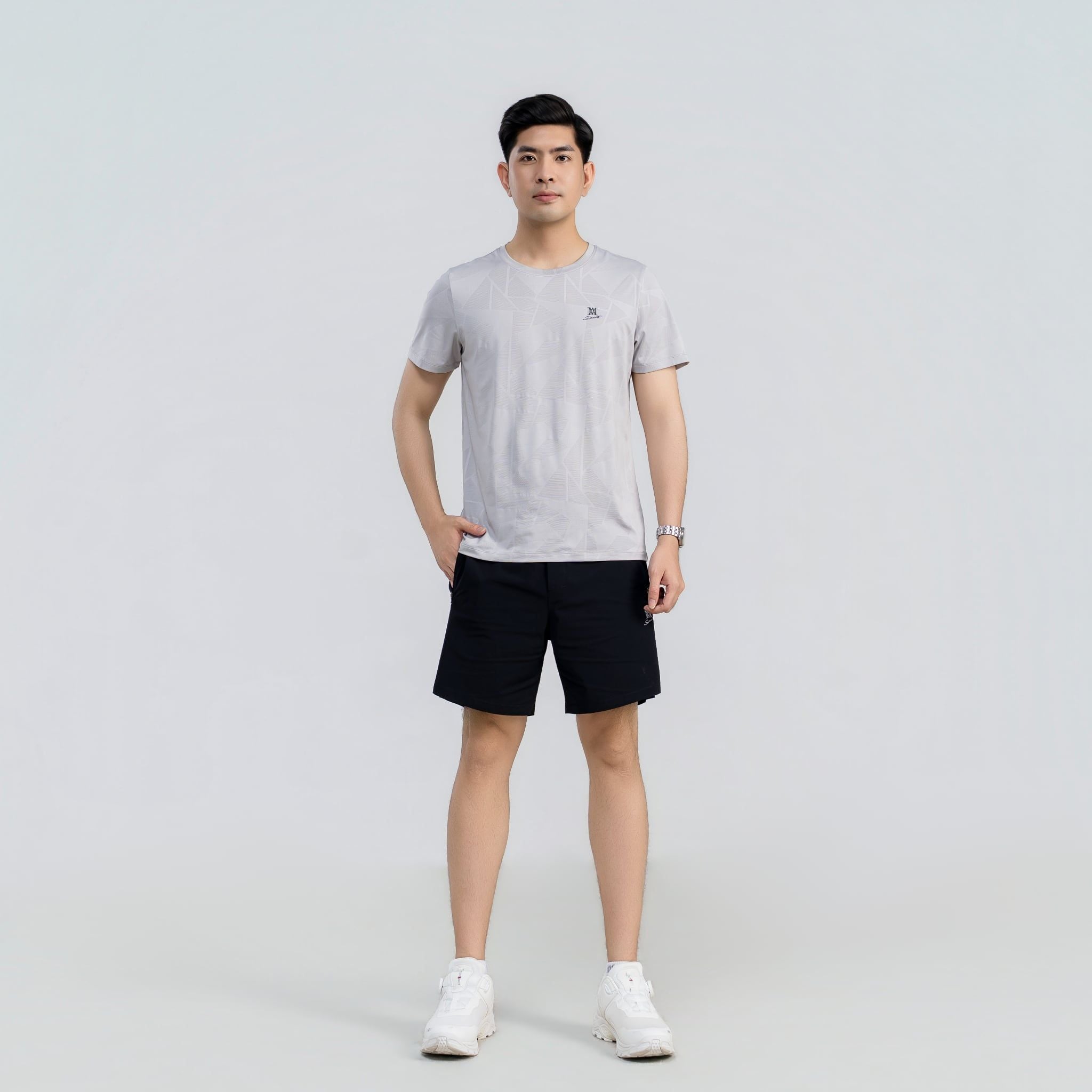  Áo tshirt nam AM ghi MT2650-22 