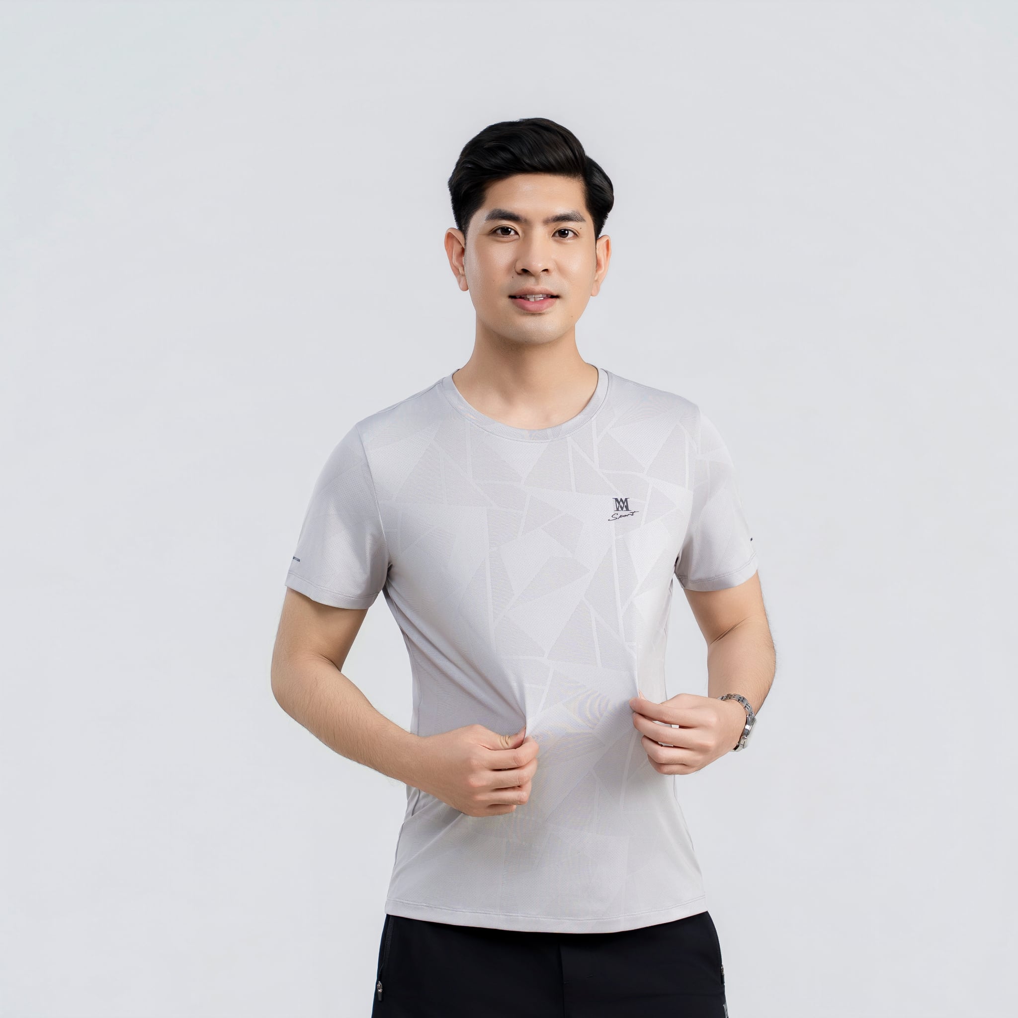 Áo tshirt nam AM ghi MT2650-22