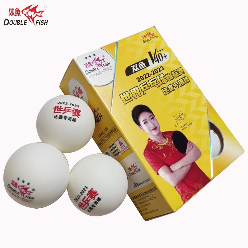  Bóng bàn Double Fish V40+ 3 sao WTTC hộp 6 quả 