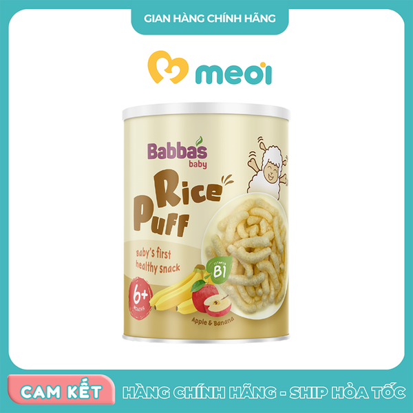 Bánh gạo Babba's Baby vị táo chuối 45g 6M+