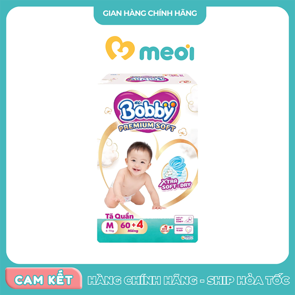 Bỉm quần Bobby Premium Soft XXL48+4 (15-25kg)