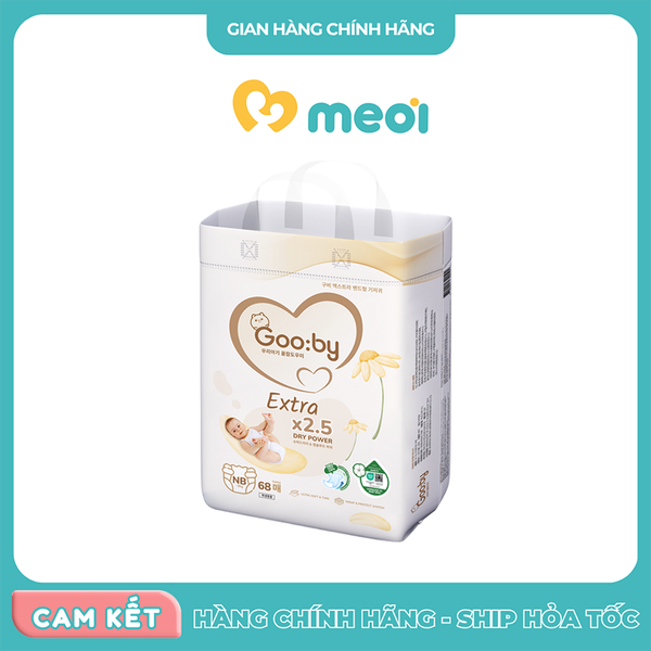 Bỉm dán siêu mỏng Gooby Extra NB68 (dưới 5kg)