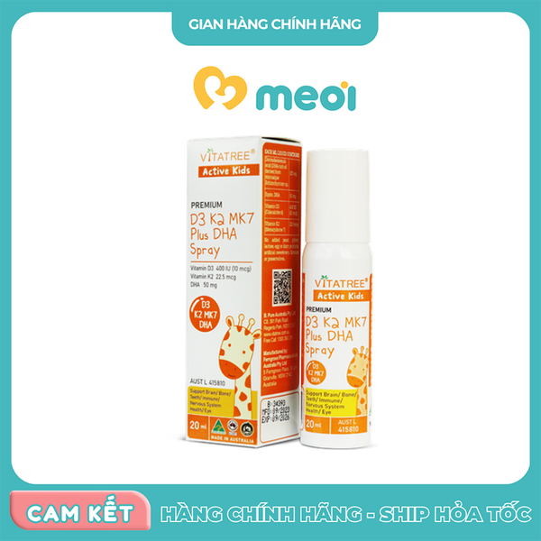 Xịt Vitatree D3K2 MK7 Plus DHA Úc 20ml