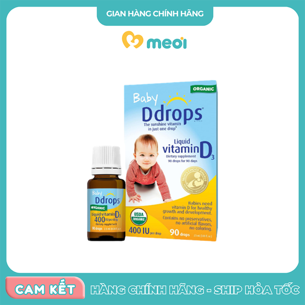 Vitamin D3 Ddrops Organic 400IU 2,5ml (0-1 tuổi)