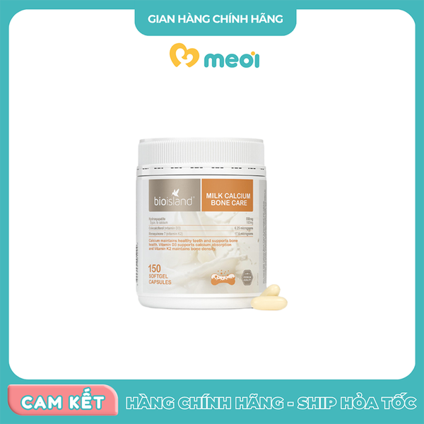 Viên uống canxi sữa bà bầu Bio Island Bone Care NK 150 viên