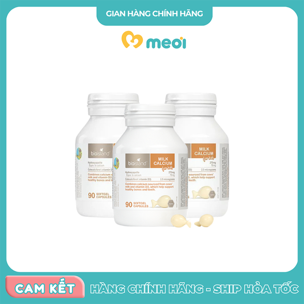 Viên uống canxi sữa cho bé Bio Island NK 90 viên 7M+