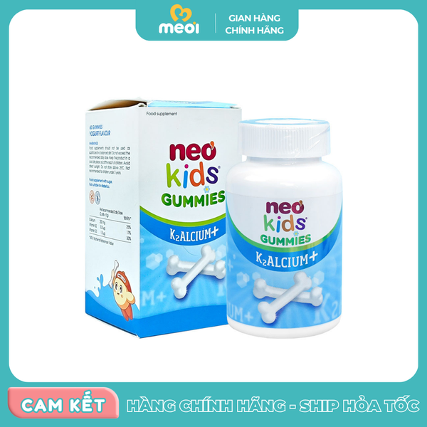  Kẹo dẻo bổ sung Canxi Neo Kids Gummies K2alcium 60 viên 3Y+ 