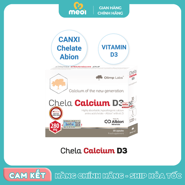  Canxi hữu cơ dạng ion Chela-Calcium D3 Sabina 30 viên (HOP) 