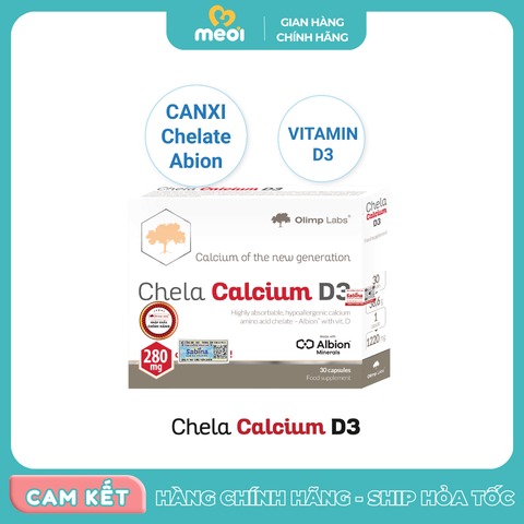 Canxi hữu cơ dạng ion Chela-Calcium D3 Sabina 30 viên (HOP)
