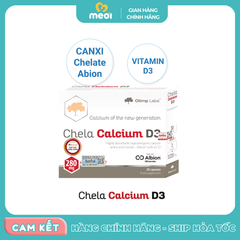 Canxi hữu cơ dạng ion Chela-Calcium D3 Sabina 30 viên (HOP)