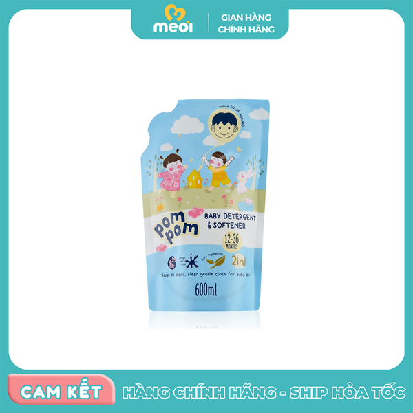  Nước Giặt Xả Pom Pom Newborn (0-12 tháng) 600ml 