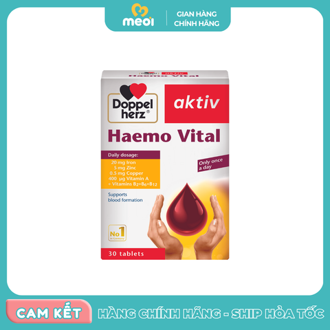  Sắt cho mẹ bầu Doppelherz Haemo Vital 30 viên 