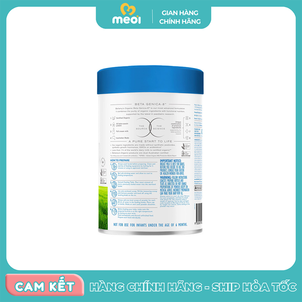  Sữa Bellamy's Organic đạm A2 số 2 800g (LON) 