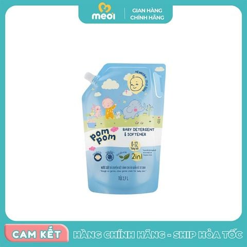  Nước Giặt Xả Pom Pom Newborn (0-12 tháng) 2700ml 