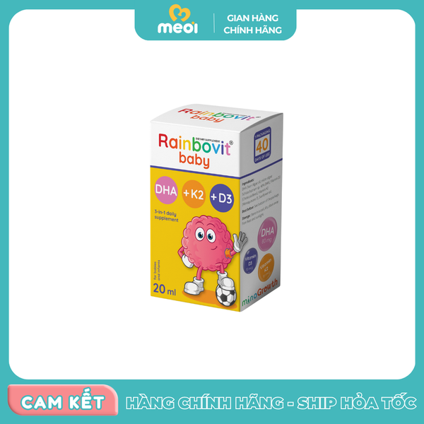  Vitamin D3K2 hết hợp DHA Rainbovit baby 20ml 
