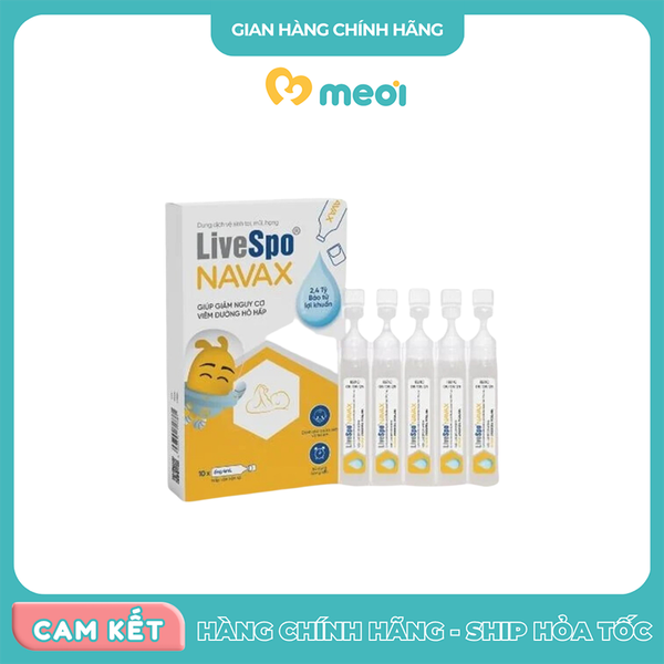 Bào tử lợi khuẩn LiveSpo NAVAX giúp giảm nguy cơ viêm đường hô hấp 4mlx10 ống
