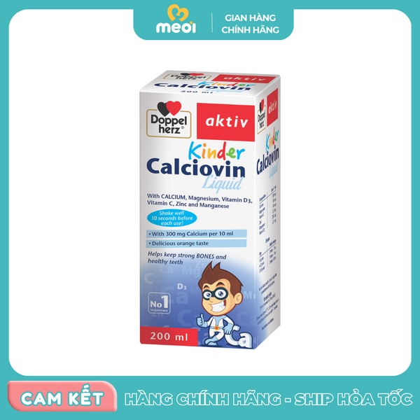  Canxi cho bé Doppelherz Calciovin Liquid 200ml 