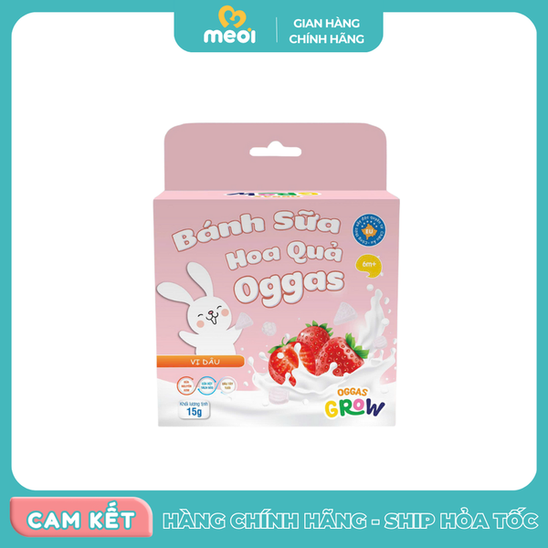  Bánh sữa hoa quả Oggas vị dâu 15g 6M+ 