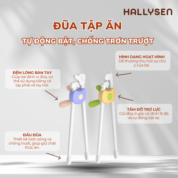 Đũa tập ăn Hallysen voi tím