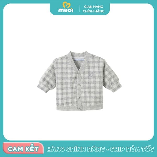  Áo khoác Nous cardigan caro xám 