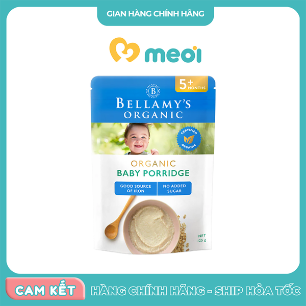 Bột ăn dặm Bellamy's Organic vị gạo yến mạch 125g 5M+