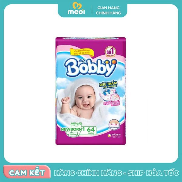  Bỉm Miếng lót Bobby NB1 (64 miếng) 