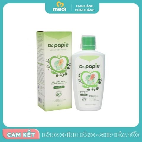 Nước tắm gội thảo dược Dr.PaPie cho bé 0-3 tuổi 230ML