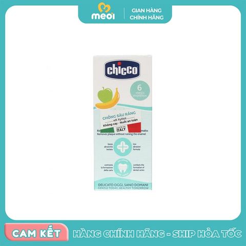  Kem đánh răng Chicco hương chuối, táo 6M+ 