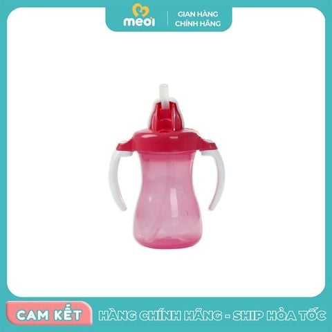 Bình uống nước tay cầm ống hút hồng 150ml Pigeon