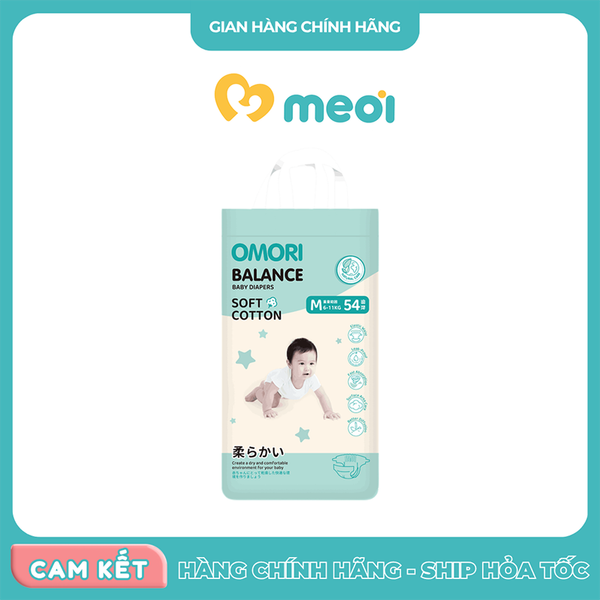 Bỉm dán Omori Balance size M54 (6-11kg)