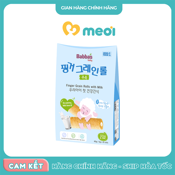 Bánh ngũ cốc Babba's vị sữa 40g 8M+