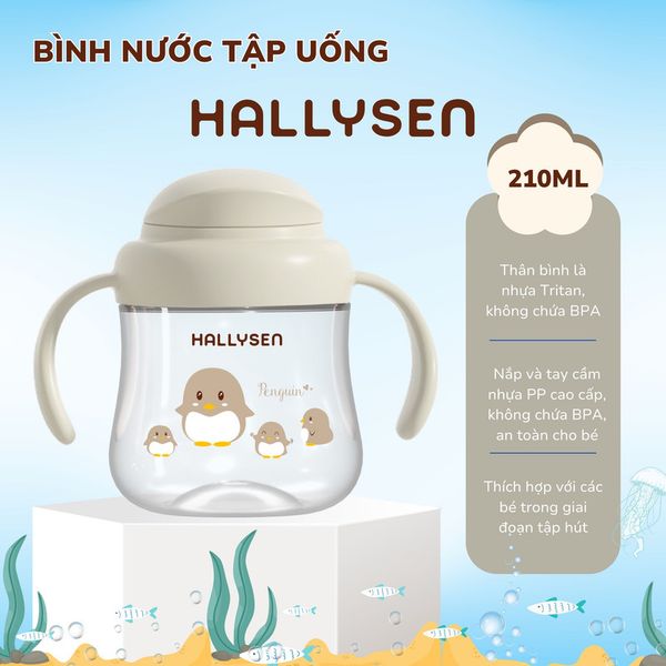 Bình tập uống Hallysen màu be 210ml