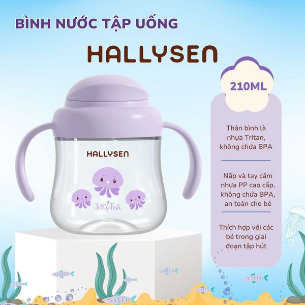 Bình tập uống Hallysen màu tím 210ml
