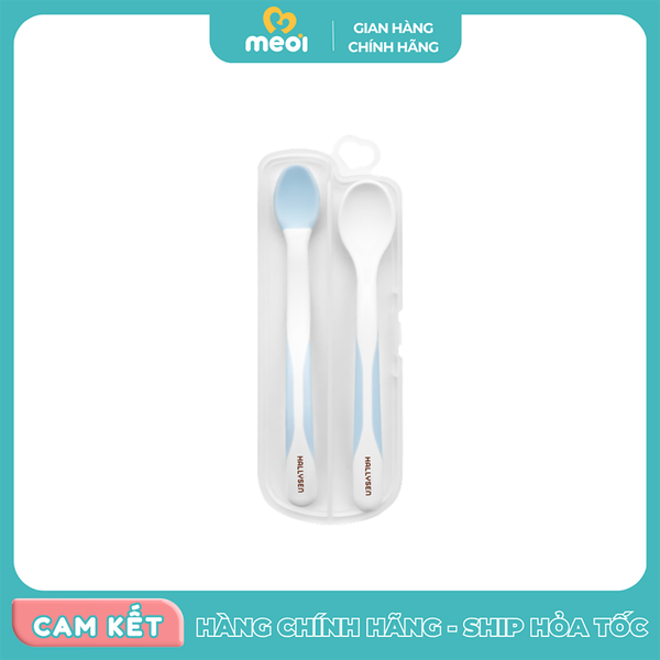 Bộ thìa đầu mềm cảm biến nhiệt Hallysen màu xanh dương
