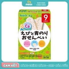 Bánh gạo ăn dặm Beanstalk tôm và tảo xanh 20g 9M+