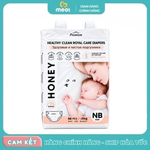  Bỉm dán Honey Premium NB66 (dưới 5kg) 