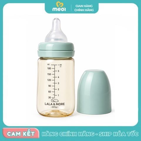  Bình Sữa Nhựa PPSU Lala&More Cổ Rộng 180ml (Xanh) 