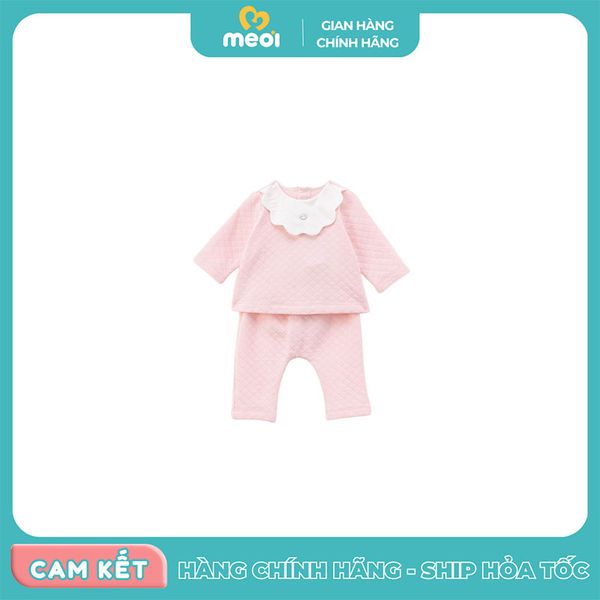  Bộ DTCL Nous petit cổ yếm hồng nhạt (size từ 3M-12M) 