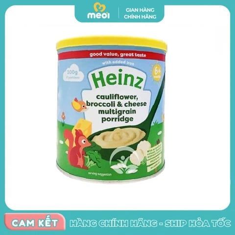 Bột Heinz ngũ cốc, súp lơ, bông cải, pho mai 200g 4M